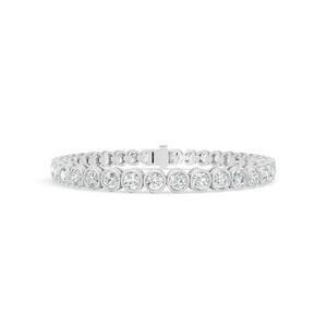 6.99 ctw Diamond Bezel 14K White Gold Tennis Bracelet
